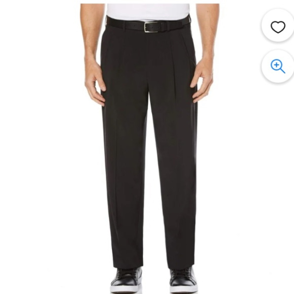 BEN HOGAN Mens Pleated Front Black Dress Pants | 38/32